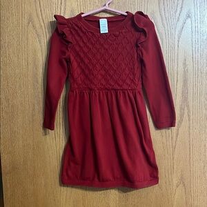 Elegant Red Kids Sweater Dress